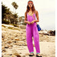🔥HOT SALE💝Solid V-Neck Sling Pocket Jumpsuit