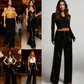 💖LAST DAY SALE 50% OFF🥰Women's Sequin Sparkle Wide Leg Pants with Elastic Waistband