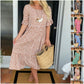 🏖️Summer Hot Sale 60% OFF💃Round Neck Polka Dot Print Midi Dress