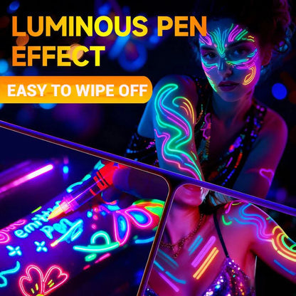 🎁New Year Special Deals £9.99!!⚡50K+ SOLD!🎁UV Glow Face and Body Paint Markers Set