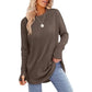 2025 Fall New✨Womens Tunic Tops to Wear with Leggings Long Sleeve Thumb Hole Shirts Crew Neck Curved Hem