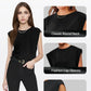 🔥Big price reduction 50% OFF💗Solid Color Round Neck Cap Sleeve Top