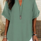 Fashion Loose Solid Color Short Sleeve Top