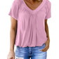 💥Limited Sale 70% OFF💥Women's Casual Pleated V-Neck Short-Sleeve Top