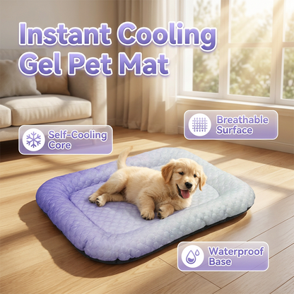 ⏰LAST DAY SALE ONLY￡7.99!!❄Pawchill™🇬🇧Pet Cooling Mat for Dogs & Cats 🐾  Naturally Cool Ice-Silk Pad • Breathable, Washable & Soft 🌿  For Floors, Sofas & Car Travel • Multiple Sizes • Gradient Colours ☀️🐶🐱