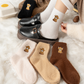 🎁New Year Special Deals £9.99!!⚡Buy 1 Get 3 Pairs⚡50K+ SOLD!💖Women's Cute Warm Highland Cow Embroidered Plush Socks