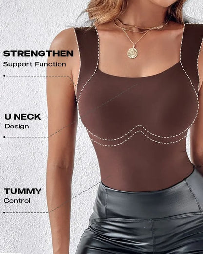 🏆Last Day Special Price ￡9.99!!💐Women's U Neck Tank Tops with Built-In Bra