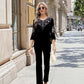 💕Christmas Sale 50% OFF💕Women's Velvet Rhinestone Top & Pants Set