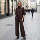🎁Winter Hot Sale 50% OFF💝Women's 2-piece set – Asymmetrical sweater + Wide-Leg pants