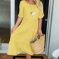 🏖️Summer Hot Sale 60% OFF💃Round Neck Polka Dot Print Midi Dress
