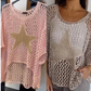 🔥Women's Fashion Round Neck Crochet Knit Fishnet Top