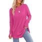 2025 Fall New✨Womens Tunic Tops to Wear with Leggings Long Sleeve Thumb Hole Shirts Crew Neck Curved Hem