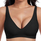 💕New Year Sale 70% Off💕 Jelly Wireless Womens Comfortable Wireless Bras Push Up Bralettes Seamless Tshirts Bras Deep V Everyday Bras