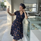 😍2026 NEW SALE-49% OFF😍Women's V-Neck Floral Print Dress with Twist Waist