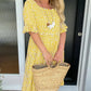 🏖️Summer Hot Sale 60% OFF💃Round Neck Polka Dot Print Midi Dress