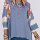 🍂Autumn Sales 49% OFF🔥Women's Batwing 3/4 Sleeve Stripe Patchwork Blouse