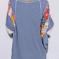🍂Autumn Sales 49% OFF🔥Women's Batwing 3/4 Sleeve Stripe Patchwork Blouse