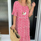 🏖️Summer Hot Sale 60% OFF💃Round Neck Polka Dot Print Midi Dress