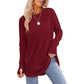 2025 Fall New✨Womens Tunic Tops to Wear with Leggings Long Sleeve Thumb Hole Shirts Crew Neck Curved Hem