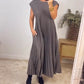 🔥Summer Limited Sale🔥Sleeveless pleated simple solid color dress