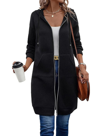 ⏰Early Autumn Sales 49% OFF🍂Women‘s Casual Zip up Fleece Long Hoodies