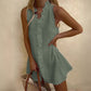 Women's Ruffle Trim Button-Front Mini Dress