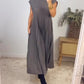 🔥Summer Limited Sale🔥Sleeveless pleated simple solid color dress