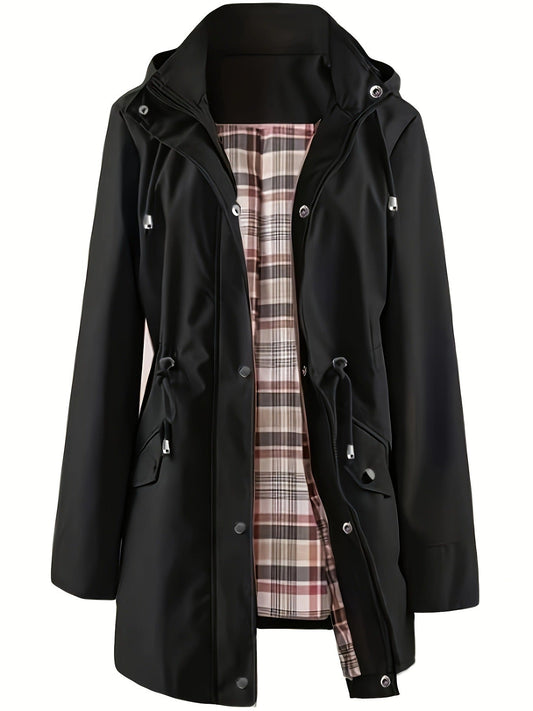 🧥Last Day 50% OFF🌧️Women's Checkered Lining Waterproof Windbreaker🍃🧥