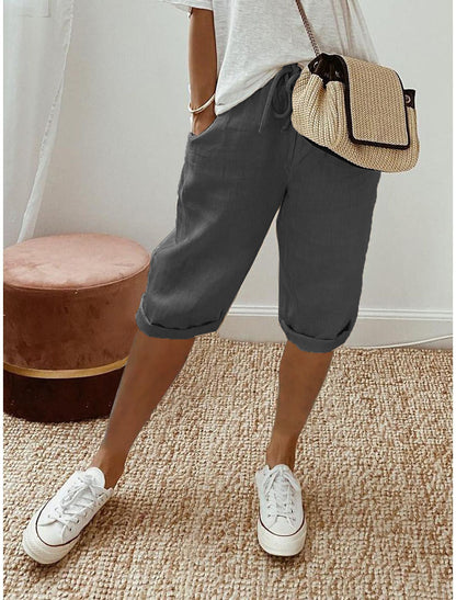 ⏳Time-Limited Sale⏰Women's Casual Cotton Linen Capris