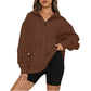 🎉2026 Hot Sale 60% OFF💞🔥Women's Half Zip Sweatshirt Hoodless Hoodie Stand Collar Top