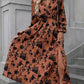 💃LAST DAY SALE 60% OFF🔥Women's Printed Long Sleeved V-neck Dress