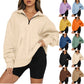 🎉2026 Hot Sale 60% OFF💞🔥Women's Half Zip Sweatshirt Hoodless Hoodie Stand Collar Top