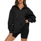 🎉2026 Hot Sale 60% OFF💞🔥Women's Half Zip Sweatshirt Hoodless Hoodie Stand Collar Top
