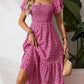 🌈2026 Summer Hot Sale 50% OFF!✨Square Neck Floral Midi Dress🌸