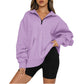 🎉2026 Hot Sale 60% OFF💞🔥Women's Half Zip Sweatshirt Hoodless Hoodie Stand Collar Top