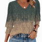 ⏰Limited Time Sale-70% OFF🏖️Women Dressy Casual 3/4 Length Sleeve Blouses with Smocked Cuffs