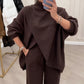 🎁Winter Hot Sale 50% OFF💝Women's 2-piece set – Asymmetrical sweater + Wide-Leg pants