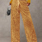 💖LAST DAY SALE 50% OFF🥰Women's Sequin Sparkle Wide Leg Pants with Elastic Waistband