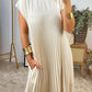 🔥Summer Limited Sale🔥Sleeveless pleated simple solid color dress