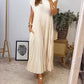 🔥Summer Limited Sale🔥Sleeveless pleated simple solid color dress