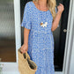 🏖️Summer Hot Sale 60% OFF💃Round Neck Polka Dot Print Midi Dress