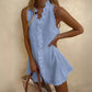 Women's Ruffle Trim Button-Front Mini Dress