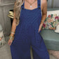 Plaid Textured Solid Color Jumpsuit for Women