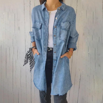 ✨️Women’s Faux Denim Comfortable Lapel Coat Shirt