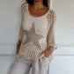 🔥Limited Sale 60% OFF🔥Women's Fashion Round Neck Crochet Knit Fishnet Top