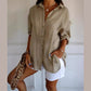 👚Classic Pleated Textured Single-Breasted Lapel Shirt for Women