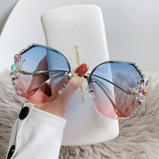 2023 Woman Rimless Diamond Sunglasses