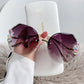 2023 Woman Rimless Diamond Sunglasses
