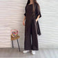 Women's Casual 2-piece Suit with Round Neckline