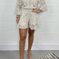 Casual Short V-neck Lace Suit